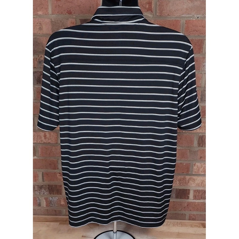 Oakley Polo Golf Shirt Size Large Regular Fit Short Sleeve Black Stripe - Picture 3 of 6